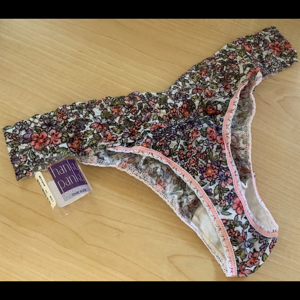 Pink floral brand new hanky panky thong